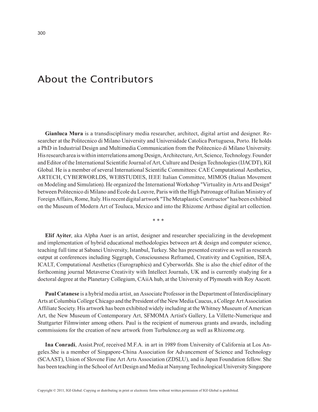 About the Contributors