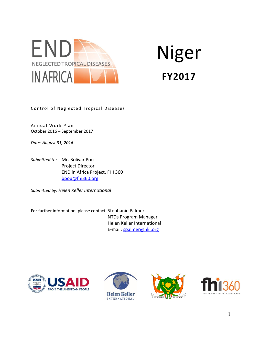 Niger Work Plan FY2017