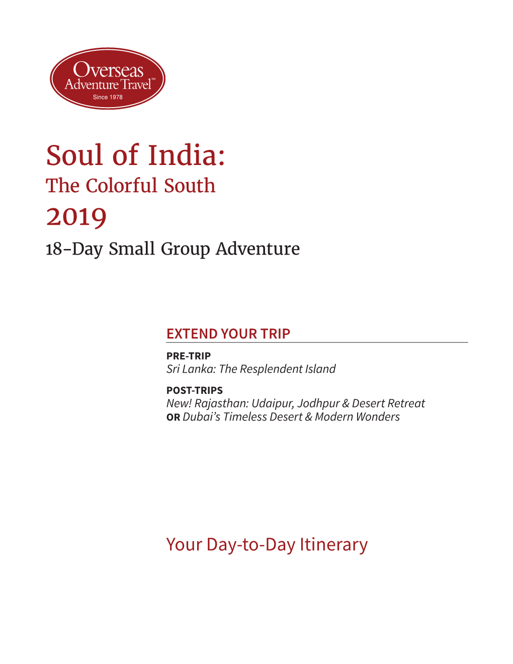 Soul of India: the Colorful South 2019 18-Day Small Group Adventure