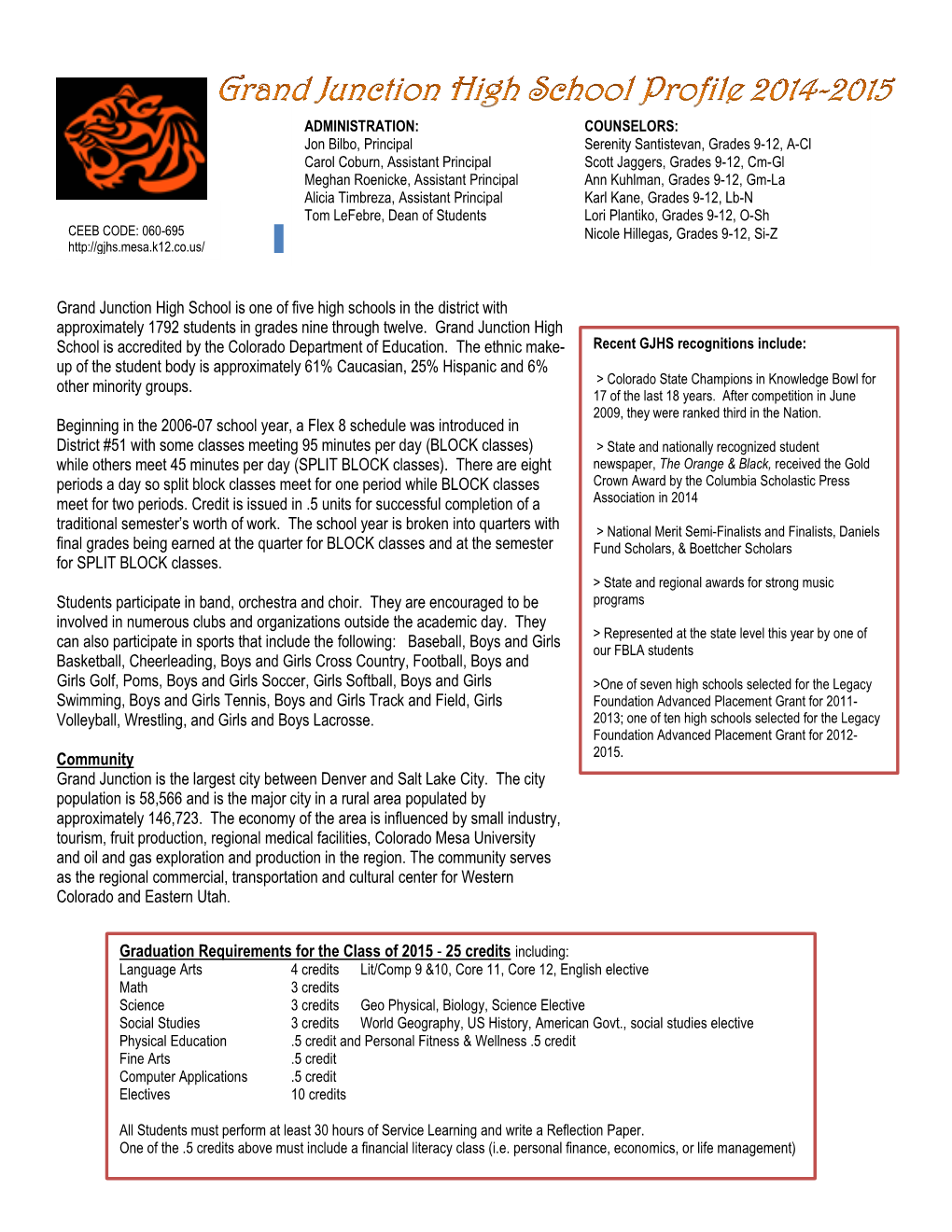 Gjhsprofile2014-2015.Pdf