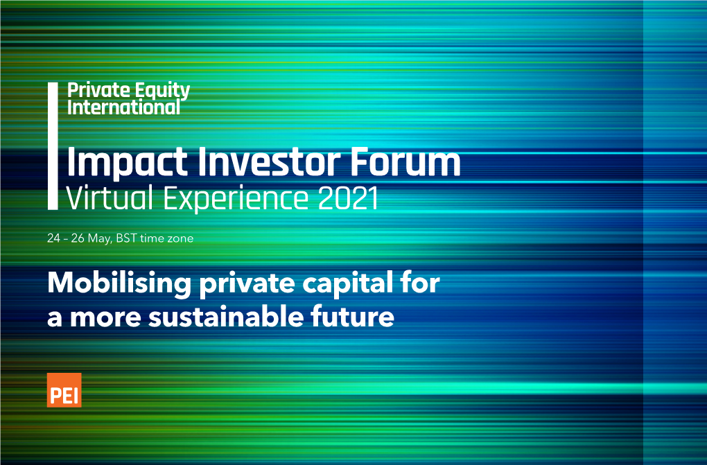 Mobilising Private Capital for a More Sustainable Future Contents