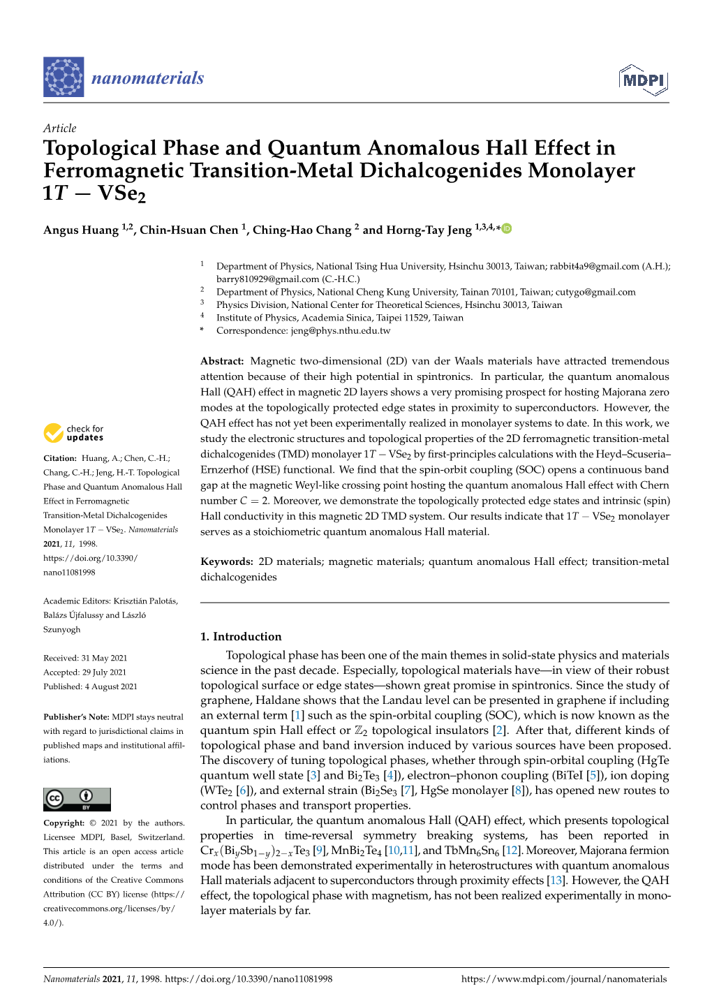 Topological Phase and Quantum Anomalous Hall Effect in Ferromagnetic Transition-Metal Dichalcogenides Monolayer 1T-Vse2