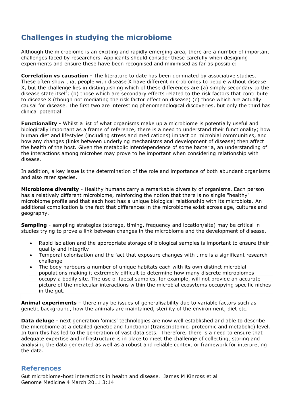 Challenges in Studying the Microbiome