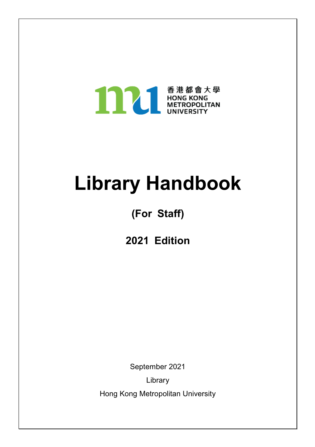 Library Handbook (For Staff)