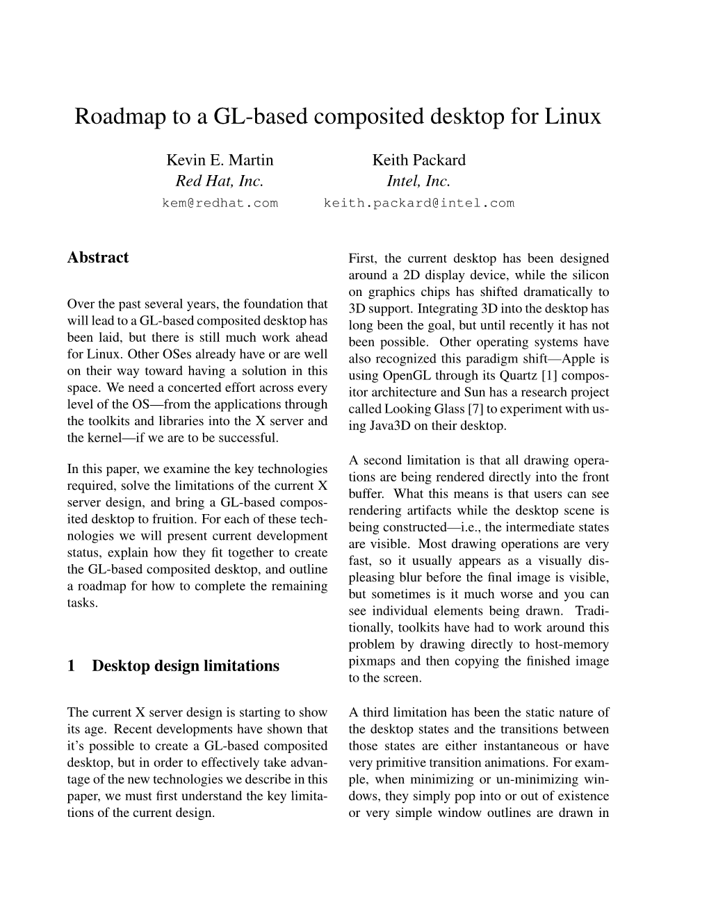 Roadmap to a GL-Based Composited Desktop for Linux