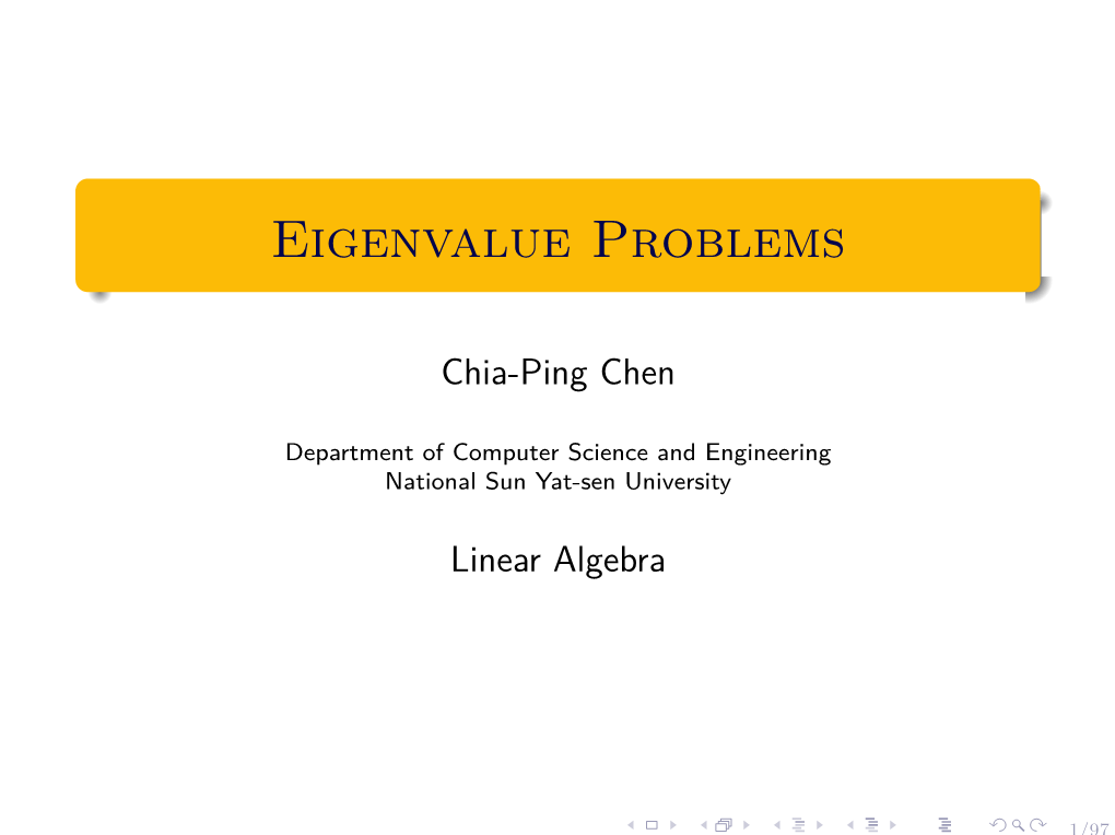 Eigenvalue Problems