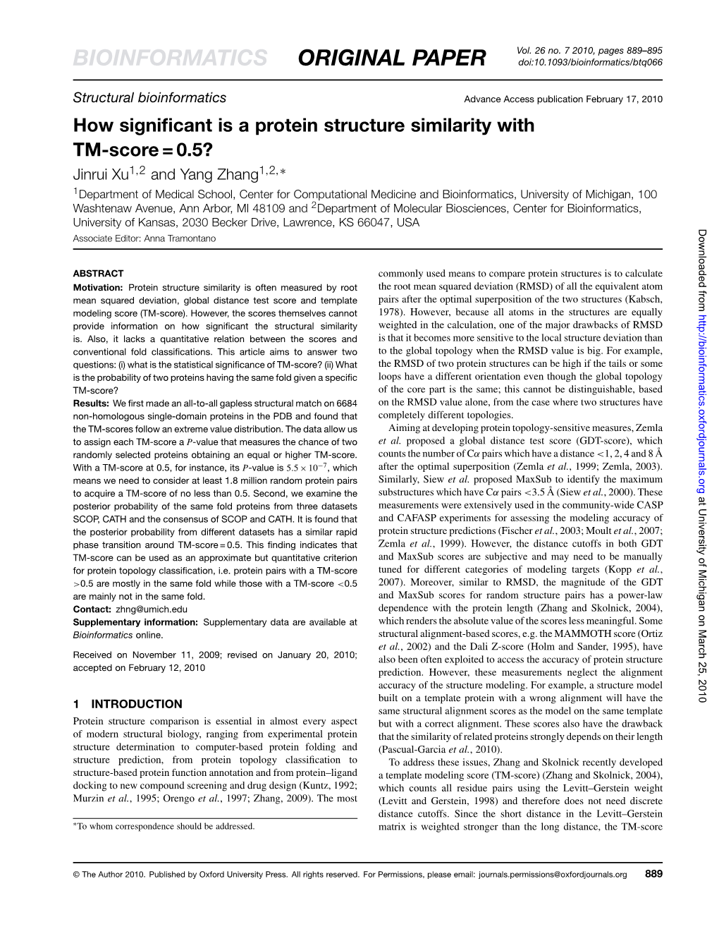 How Significant Is a Protein Structure Similarity with TM-Score = 0.5?