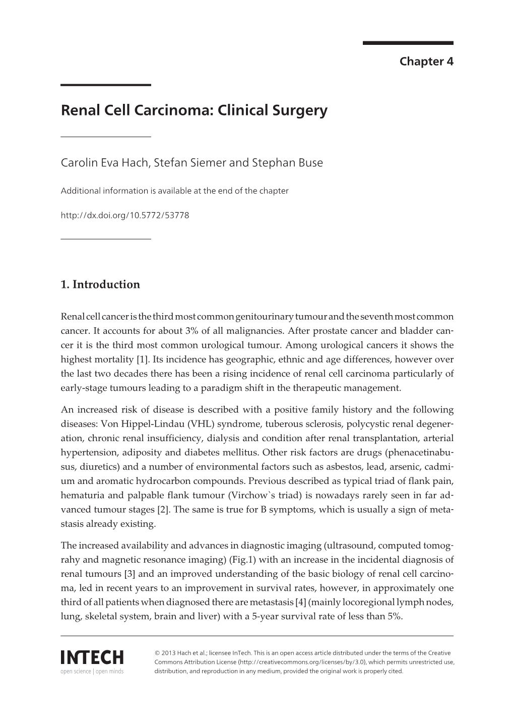 Renal Cell Carcinoma: Clinical Surgery