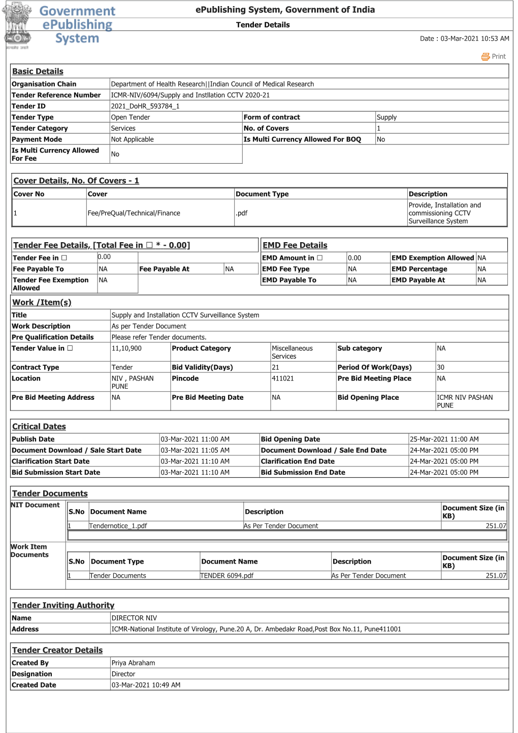 Tender Document Pre Qualification Details Please Refer Tender Documents