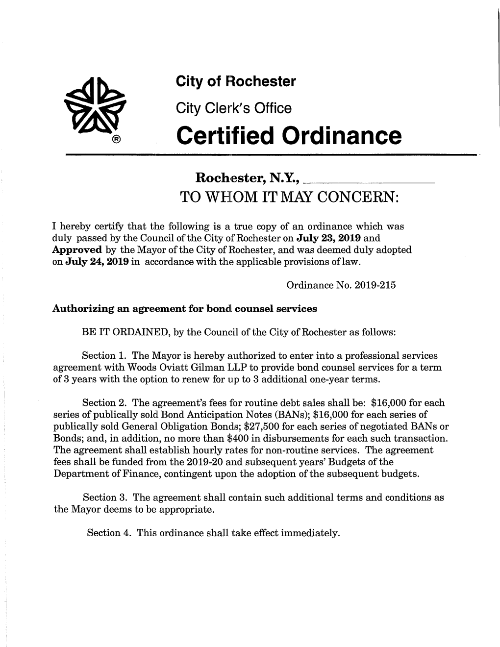 Certified Ordinance