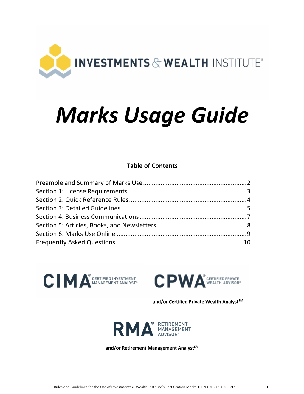 Marks Usage Guide