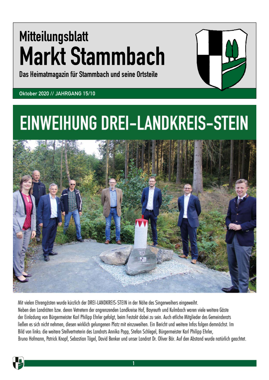 Mitteilungsblatt Stammbach Oktober 2020