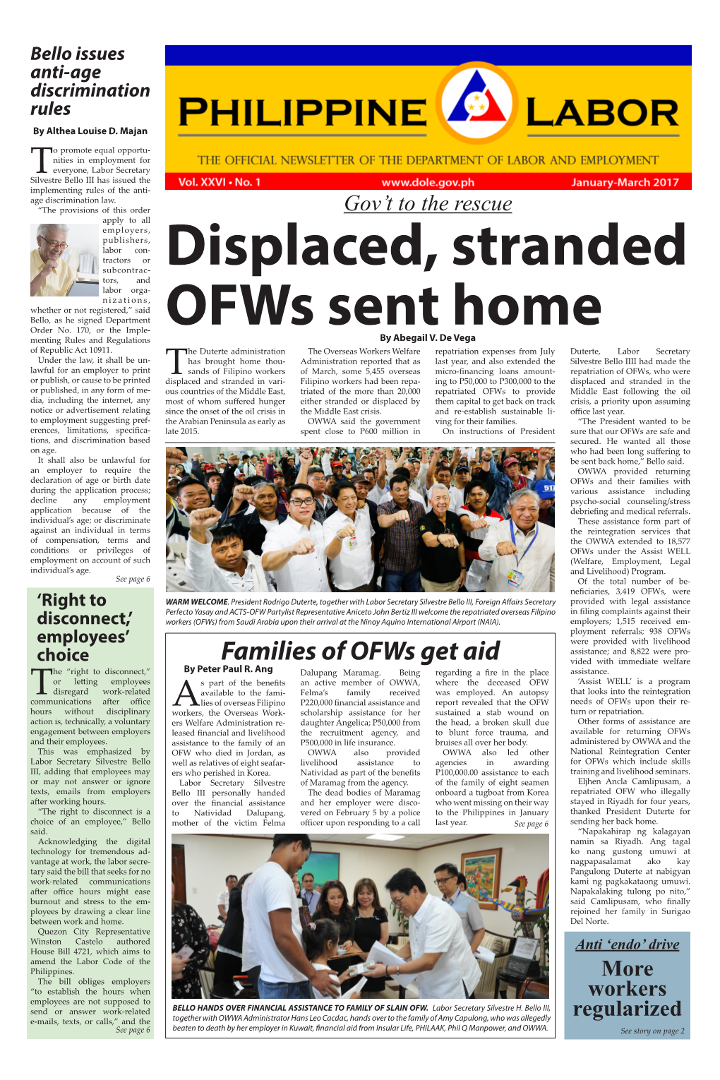 Families of Ofws Get Aid Vided with Immediate Welfare He “Right to Disconnect,” by Peter Paul R