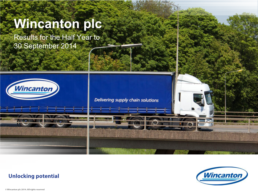 Wincanton Plc Results for the Half Year to 30 September 2014