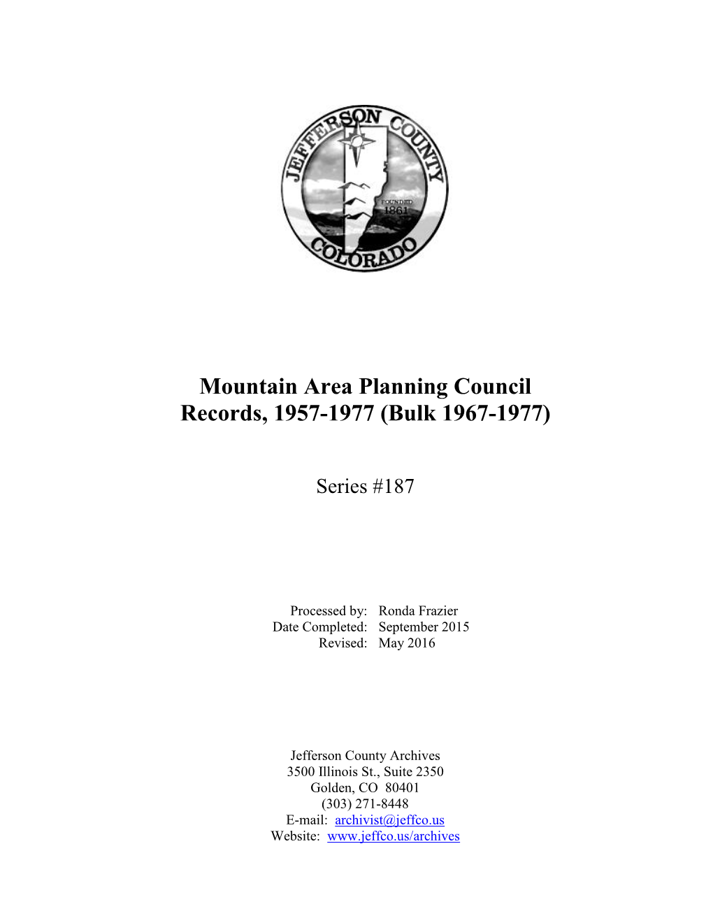 Mountain Area Planning Council Records, 1957-1977 (Bulk 1967-1977)