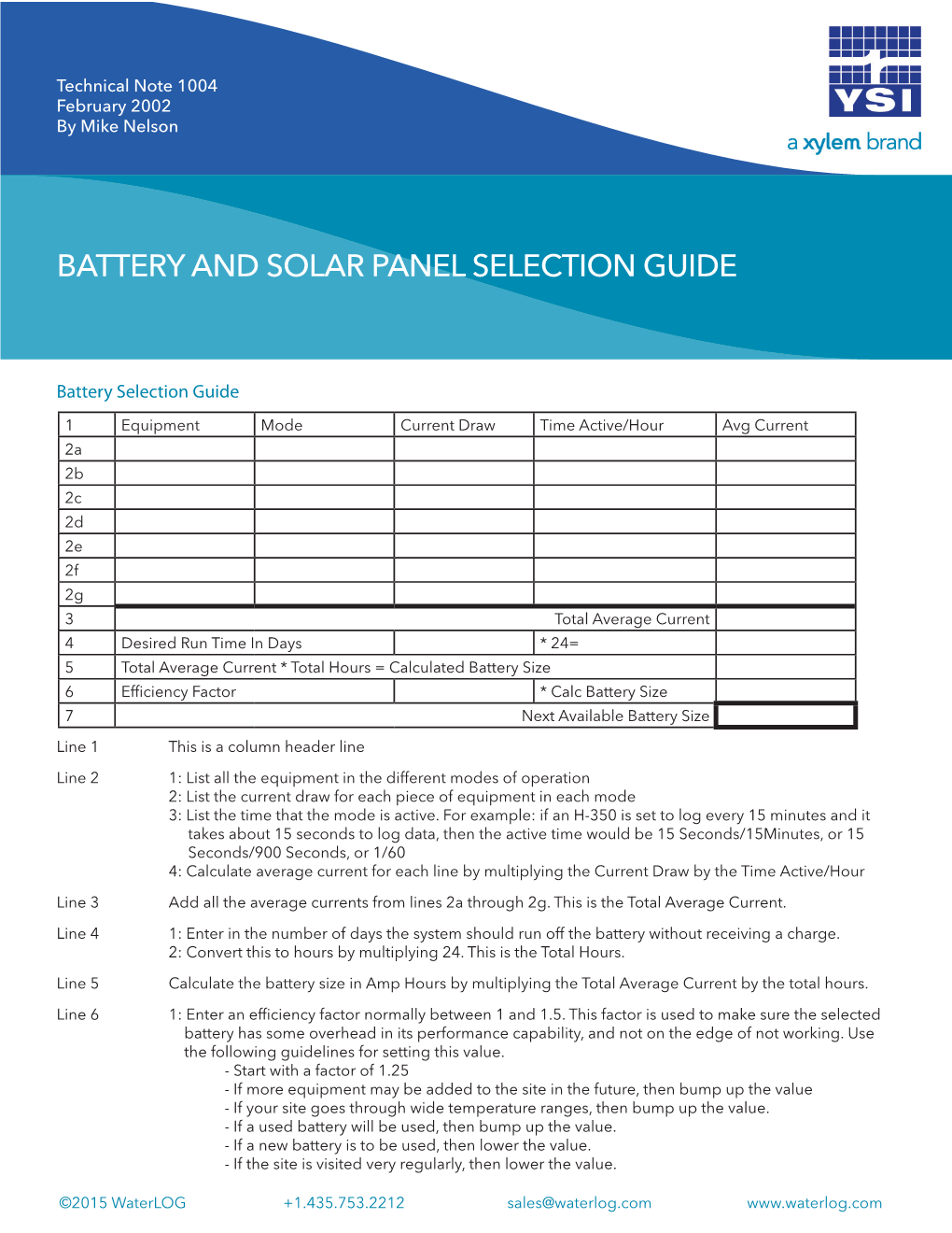 Waterlog Battery and Solar Panel Selection Guide
