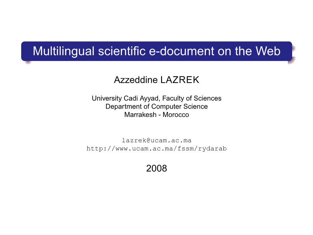 Multilingual Scientific E-Document on The