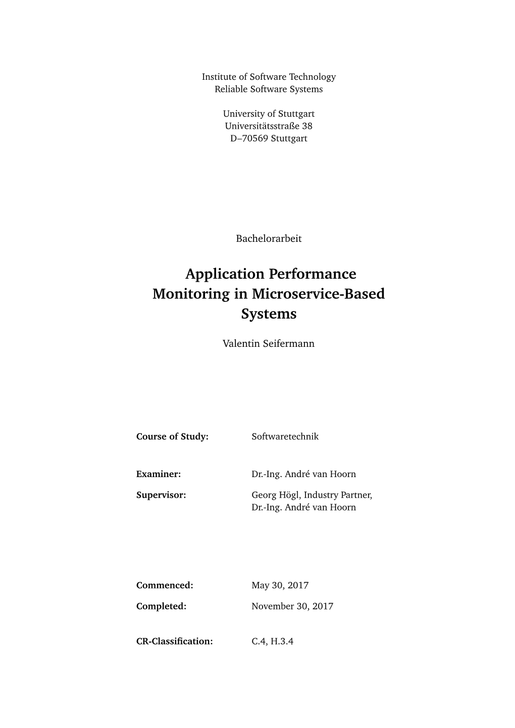 Application Performance Monitoring in Microservice-Based Systems