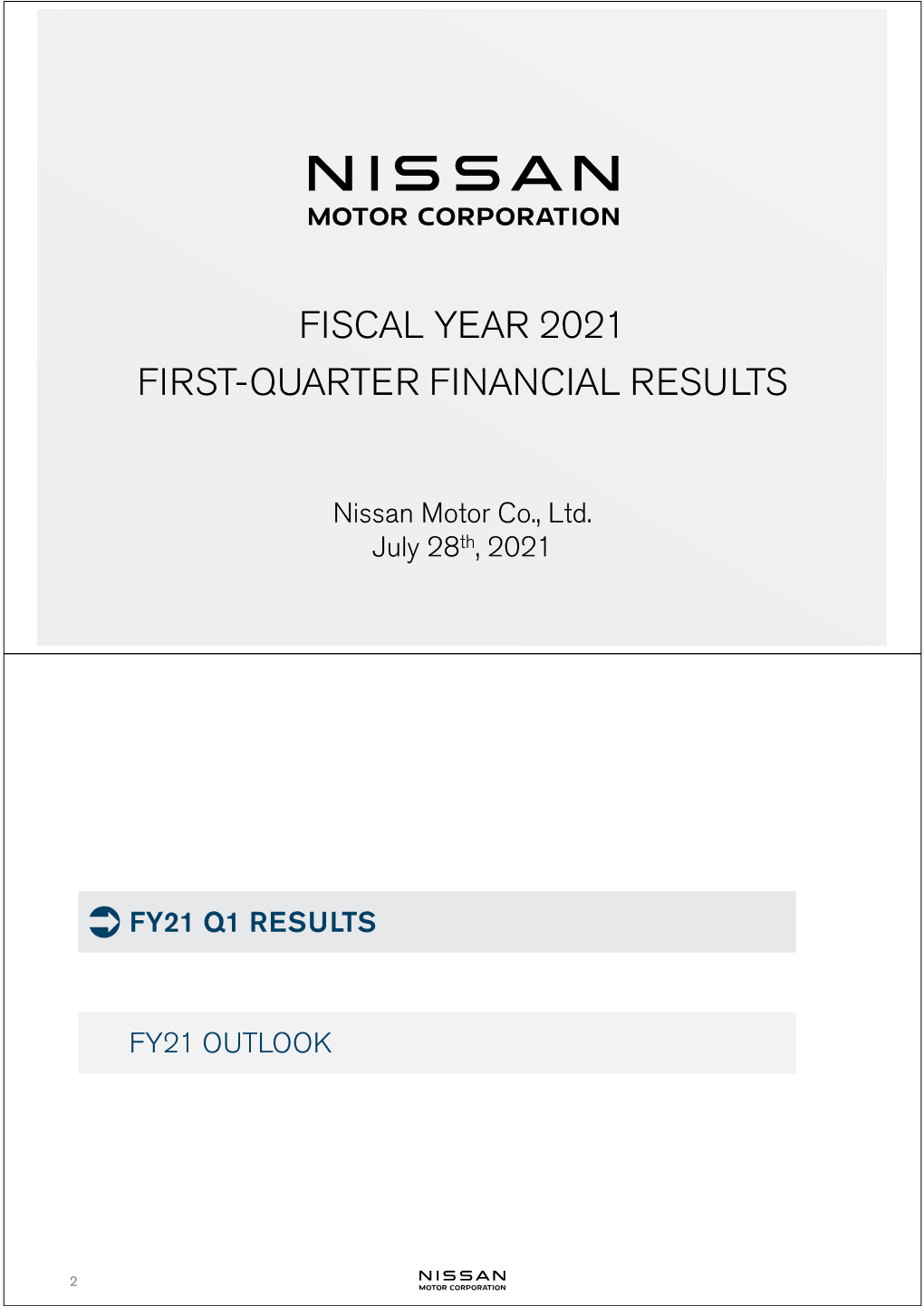 Fiscal Year 2021 First-Quarter Financial Results