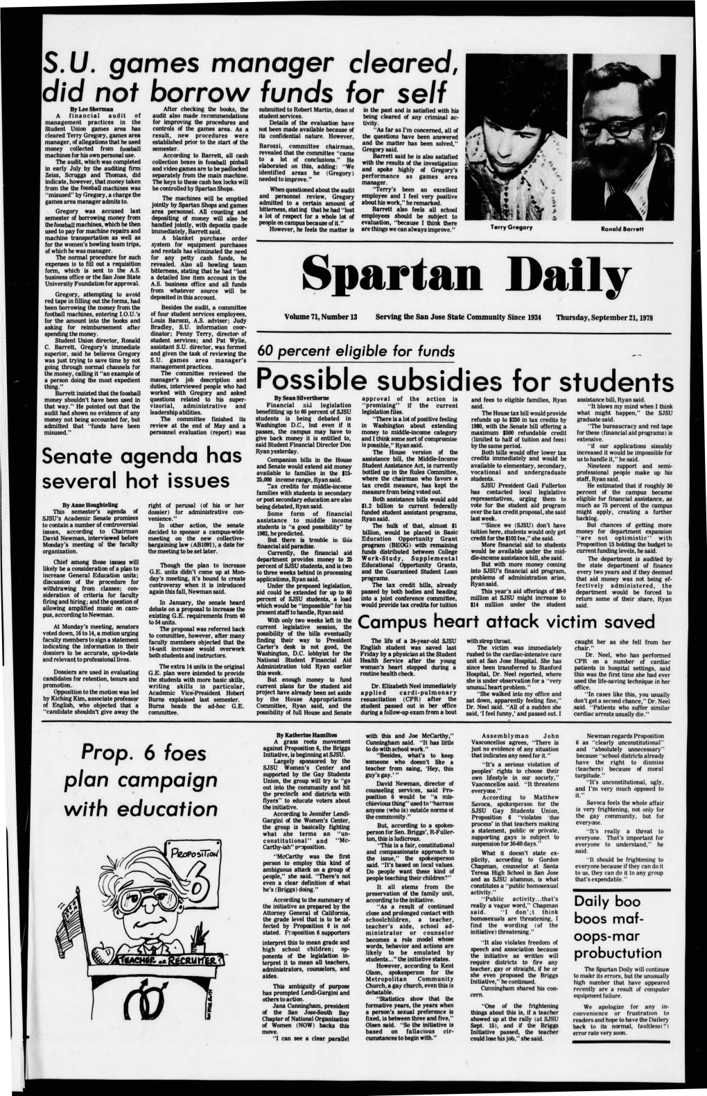 Spartan Daily on Sept