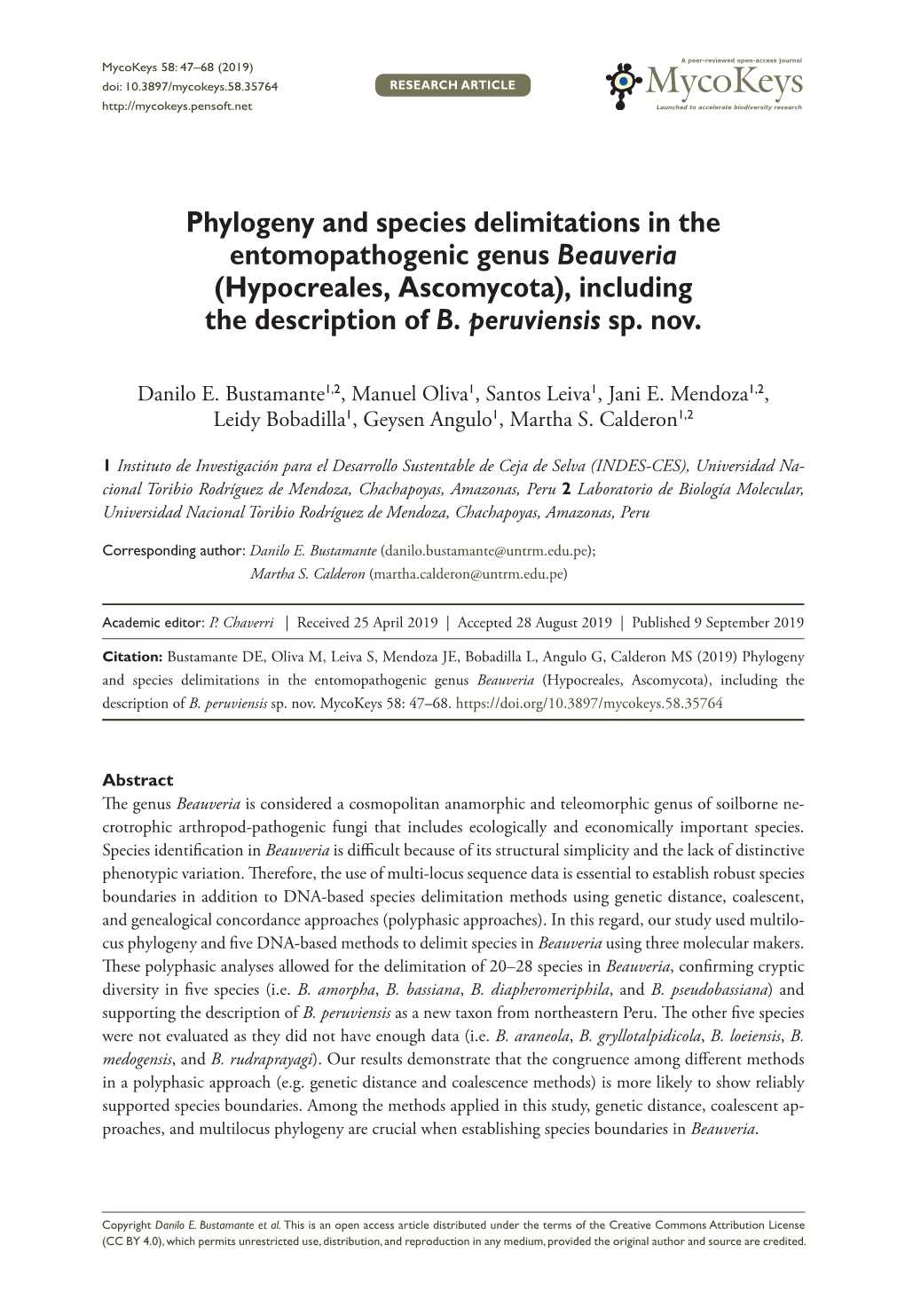 ﻿Phylogeny and Species Delimitations in The