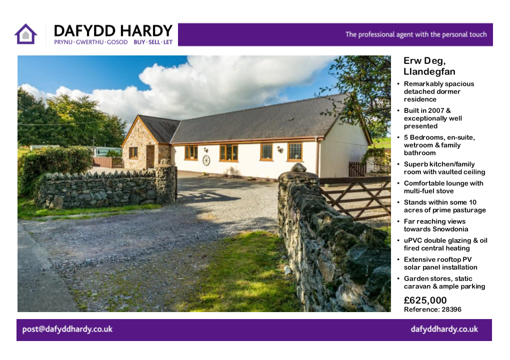 Erw Deg, Llandegfan £625,000