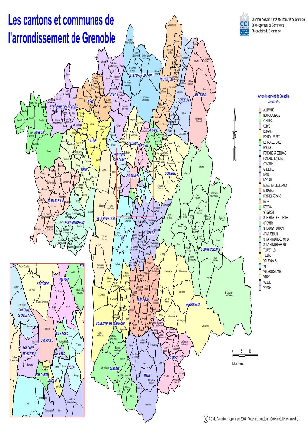 Les Cantons Et Communes De L'arrondissement De Grenoble