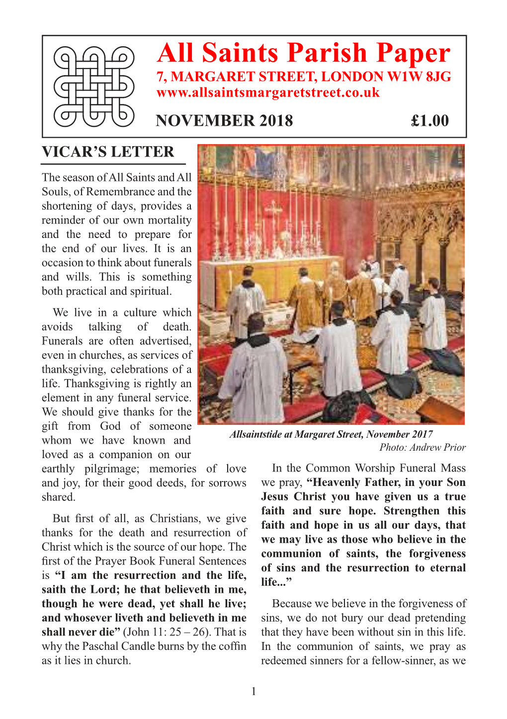 All Saints Parish Paper