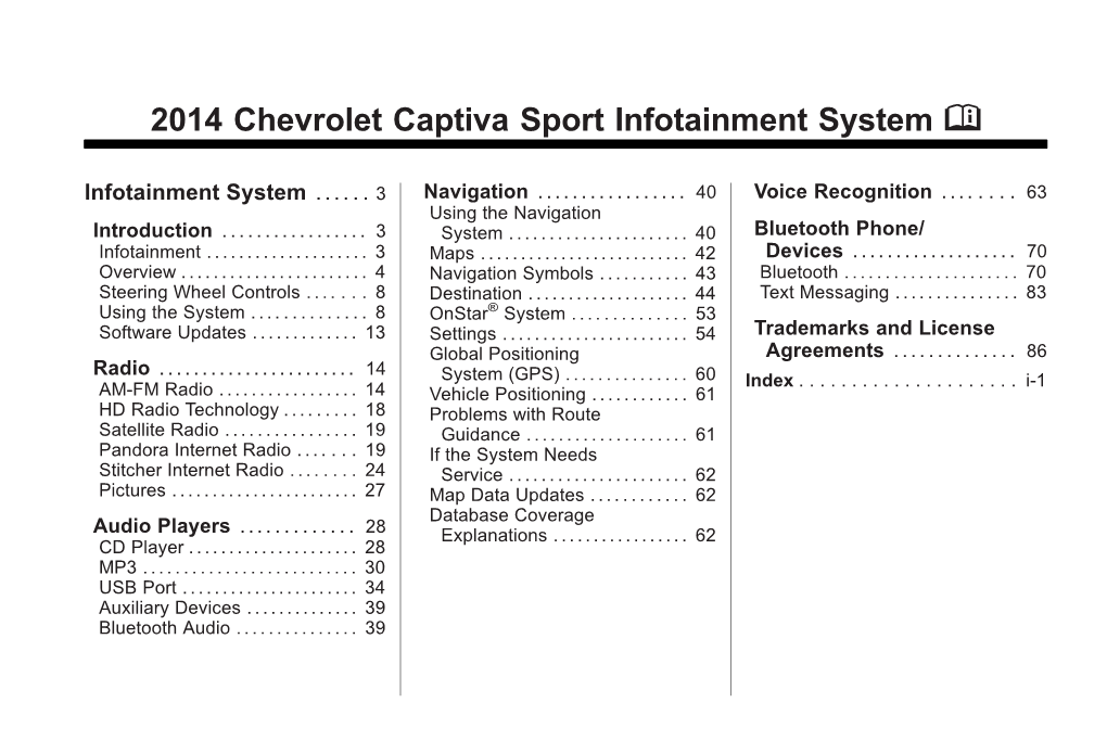 2014 Chevrolet Captiva Sport Infotainment System M
