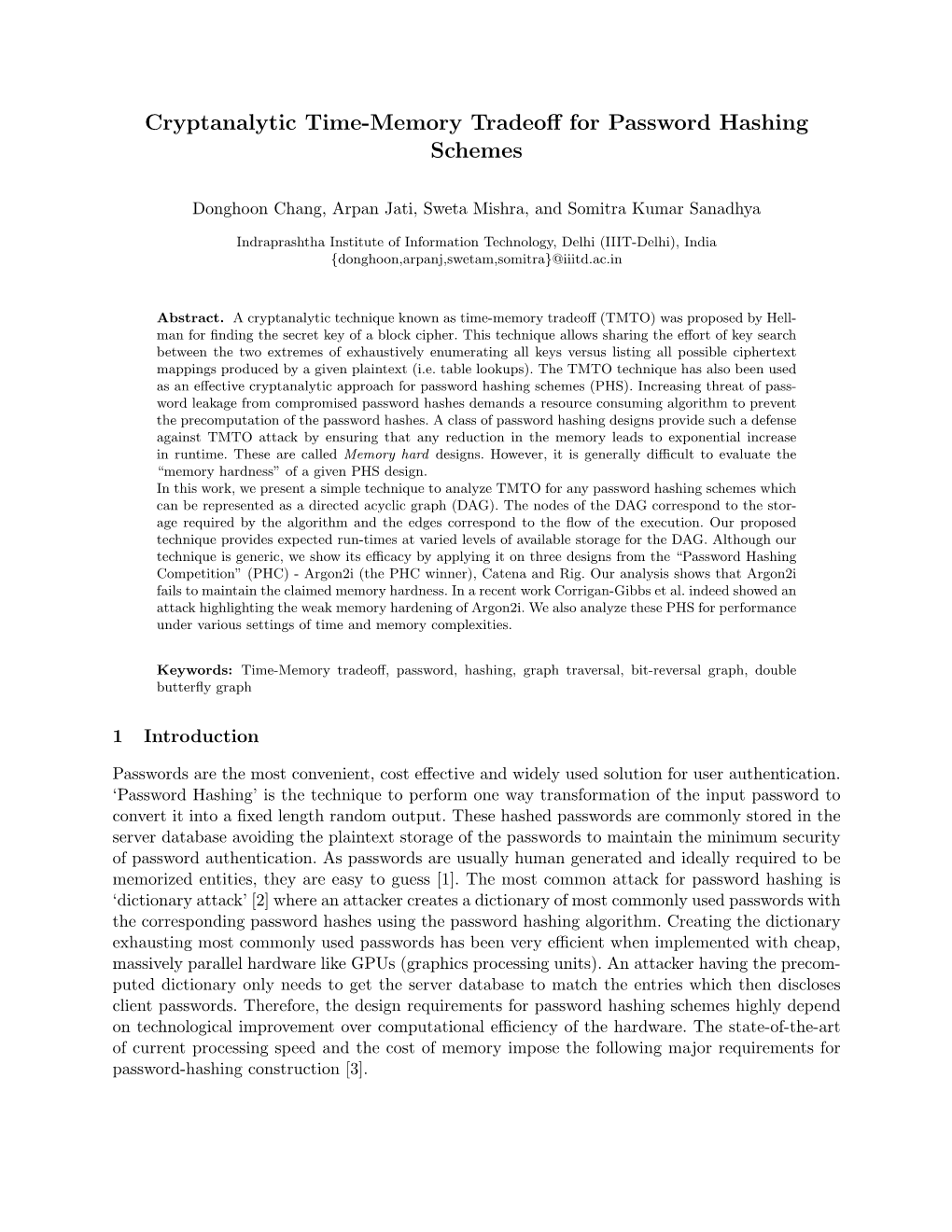 Cryptanalytic Time-Memory Tradeoff for Password Hashing Schemes