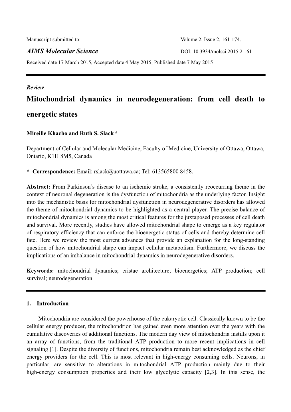 Mitochondrial Dynamics in Neurodegeneration: from Cell Death to Energetic States