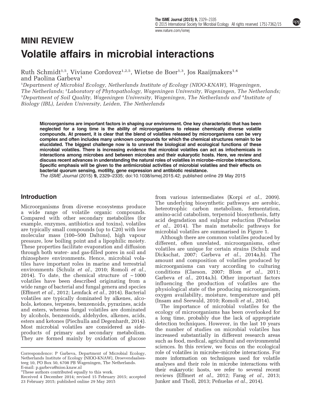Volatile Affairs in Microbial Interactions