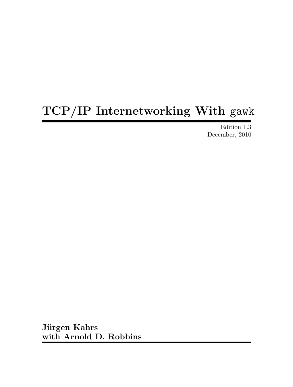 TCP/IP Internetworking with Gawk