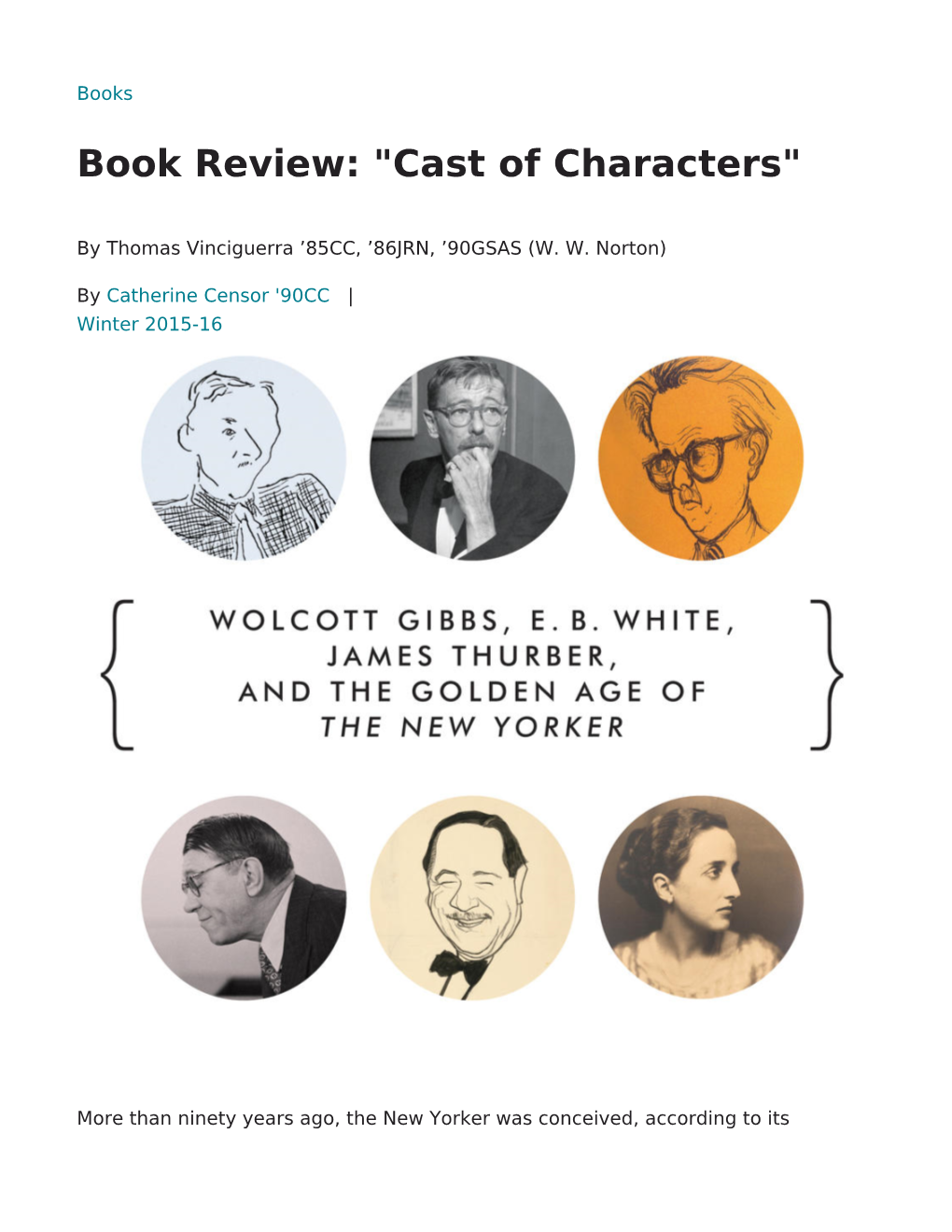 View: "Cast of Characters"