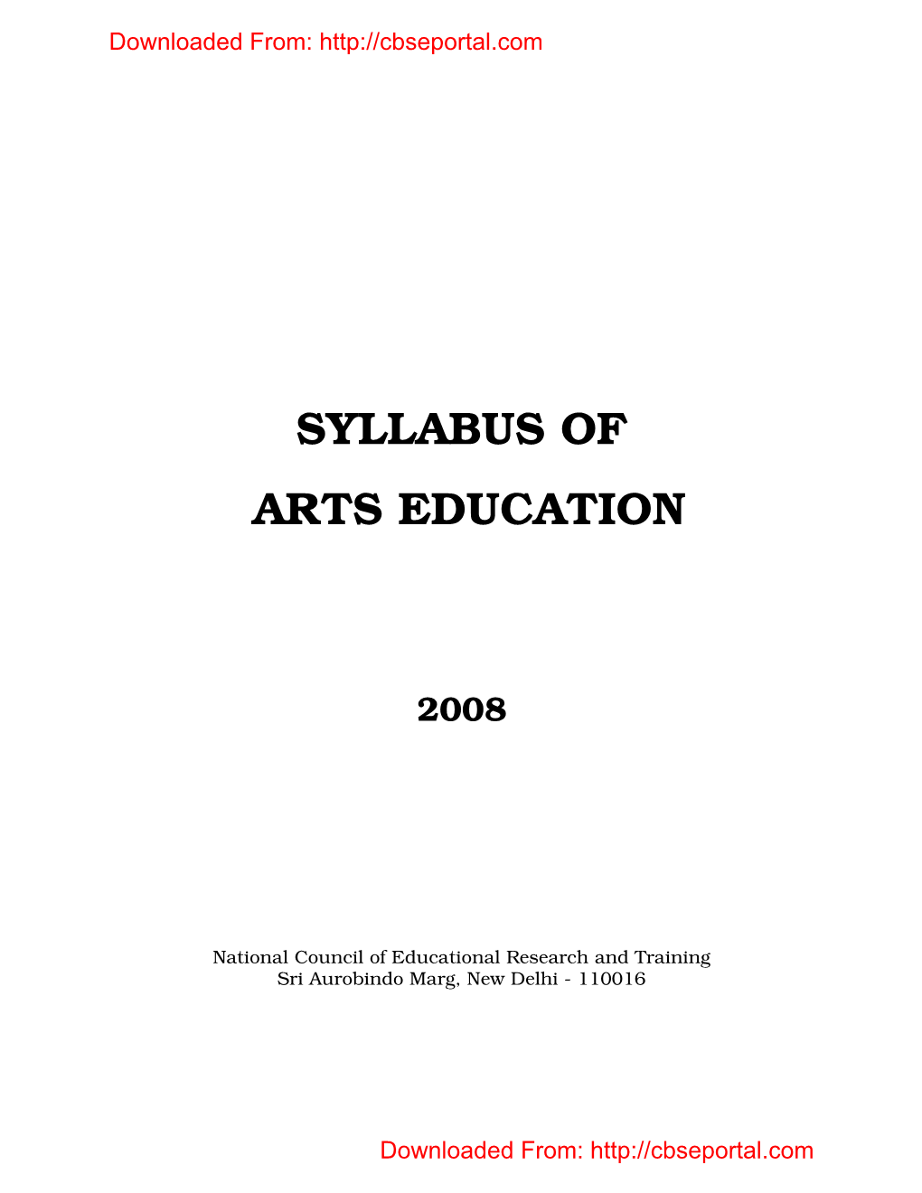 Syllabus of Arts Education