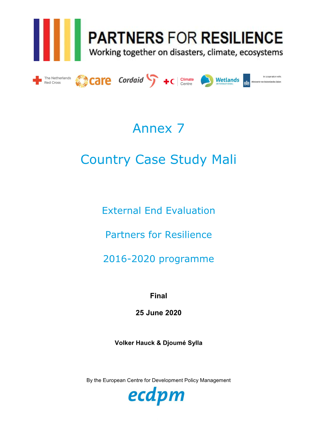 Annex 7 Country Case Study Mali