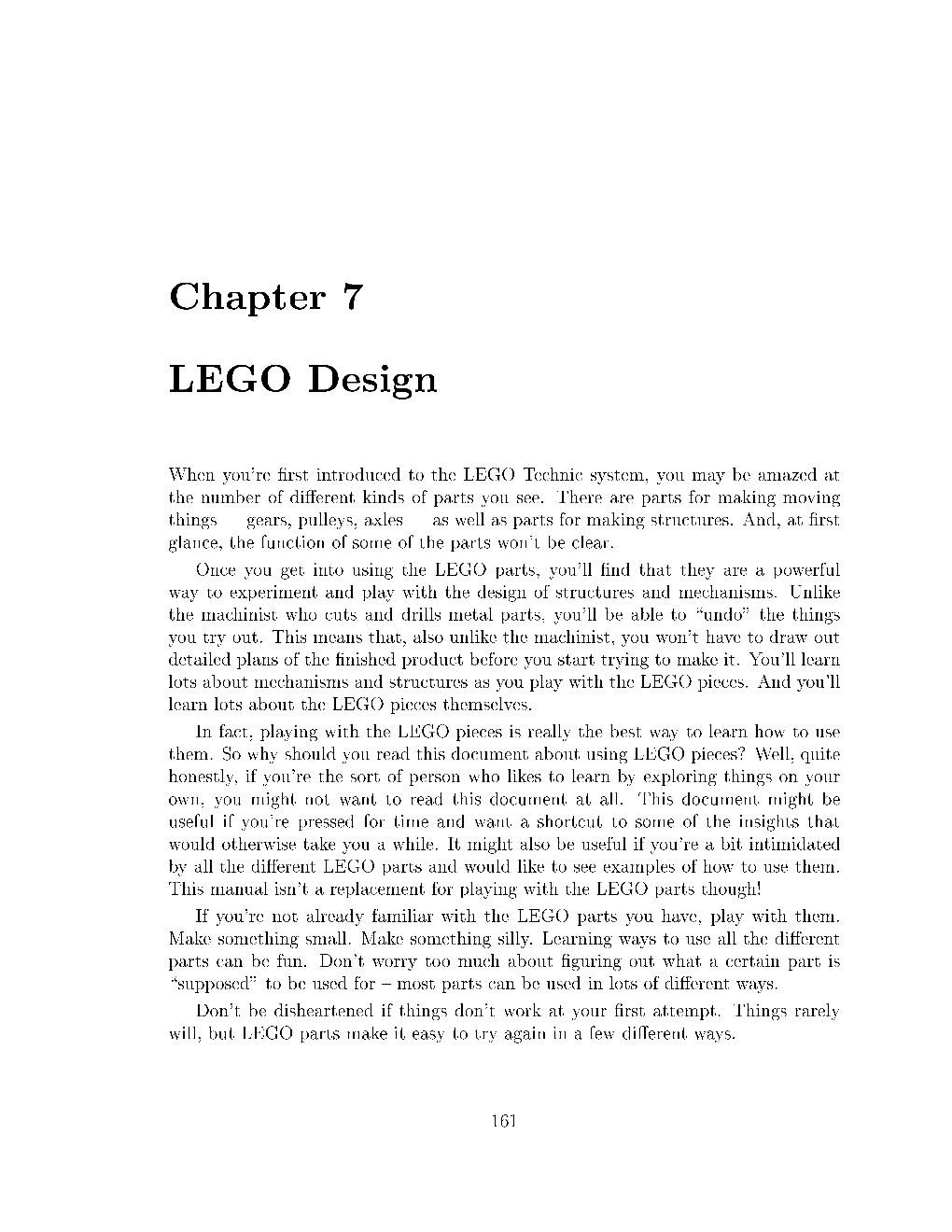 Chapter 7 LEGO Design