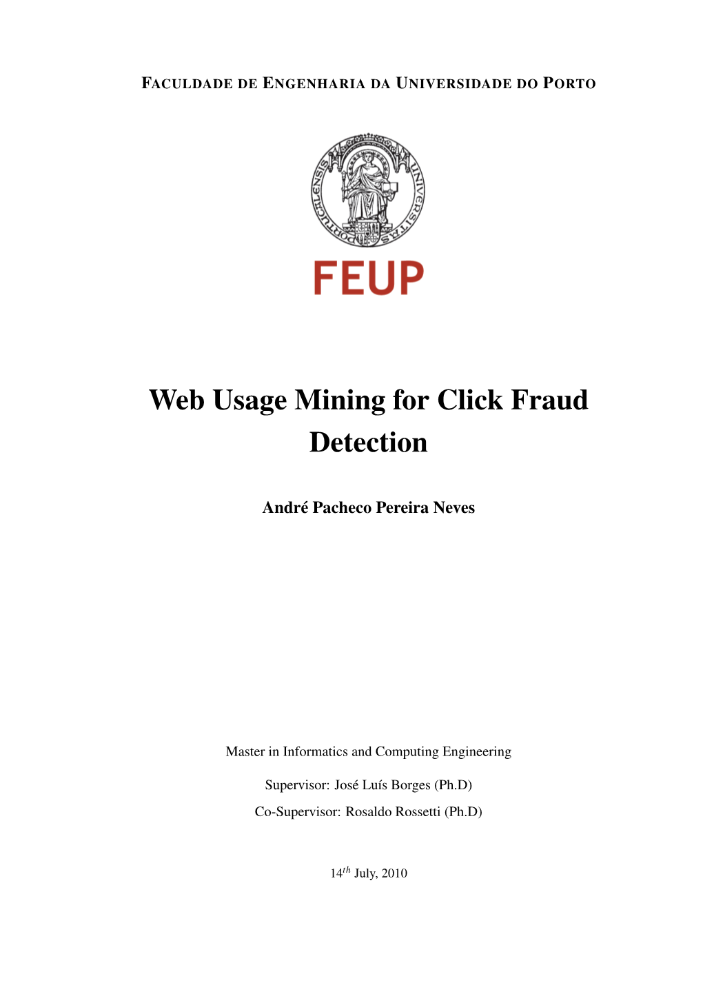 Web Usage Mining for Click Fraud Detection