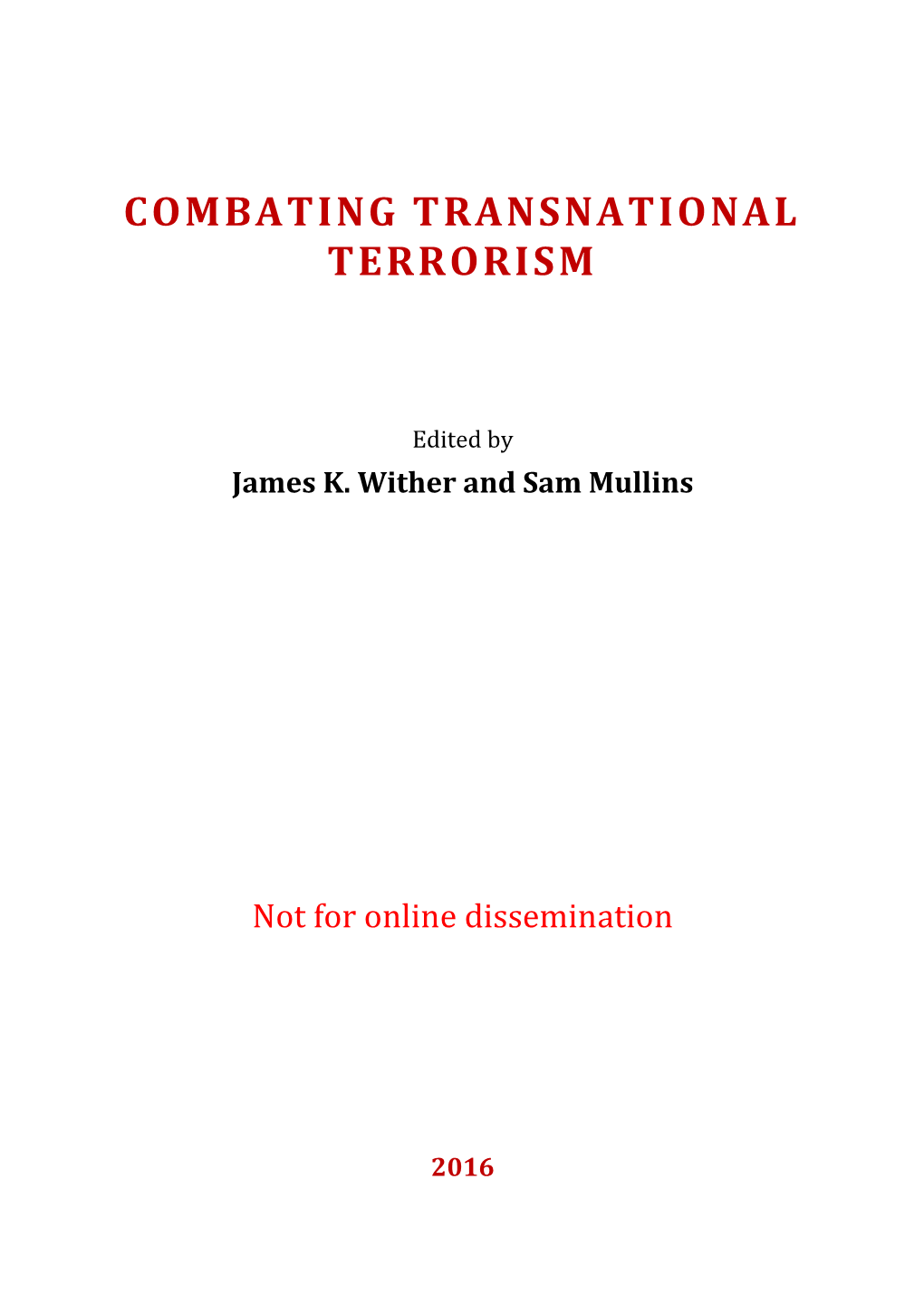 Combating Transnational Terrorism