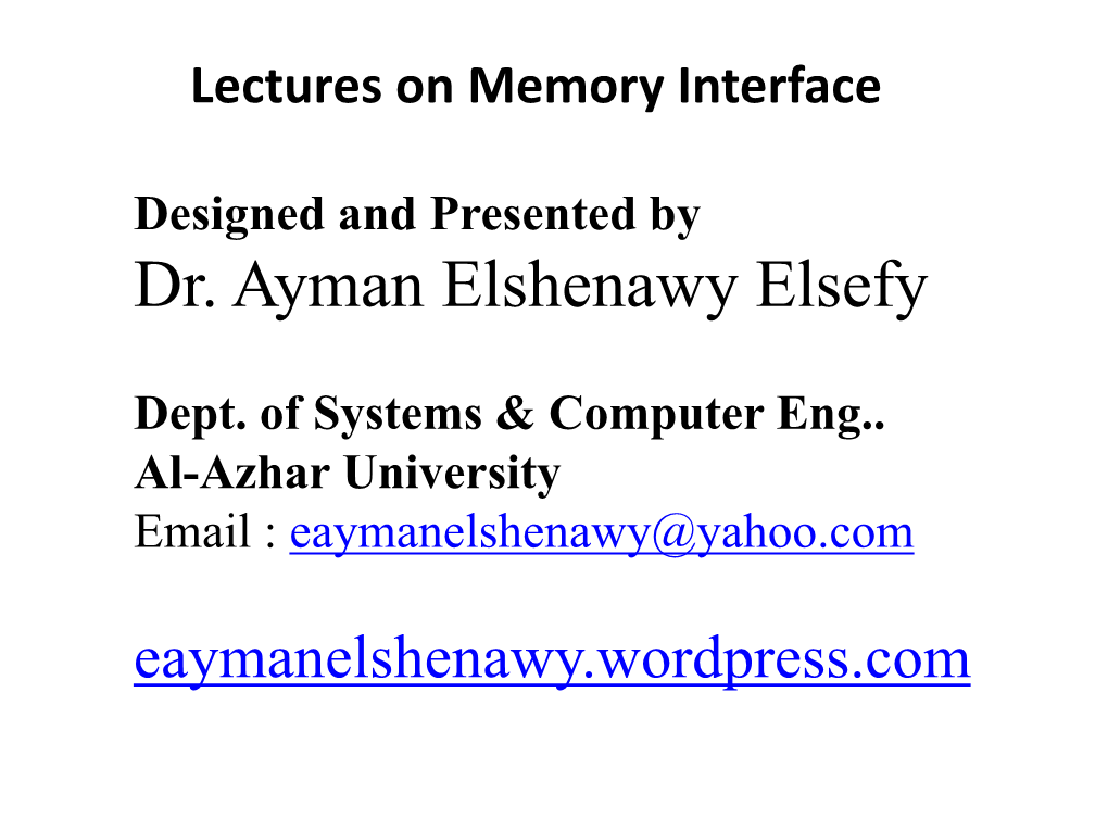 Lecture 5:Input Output Interface