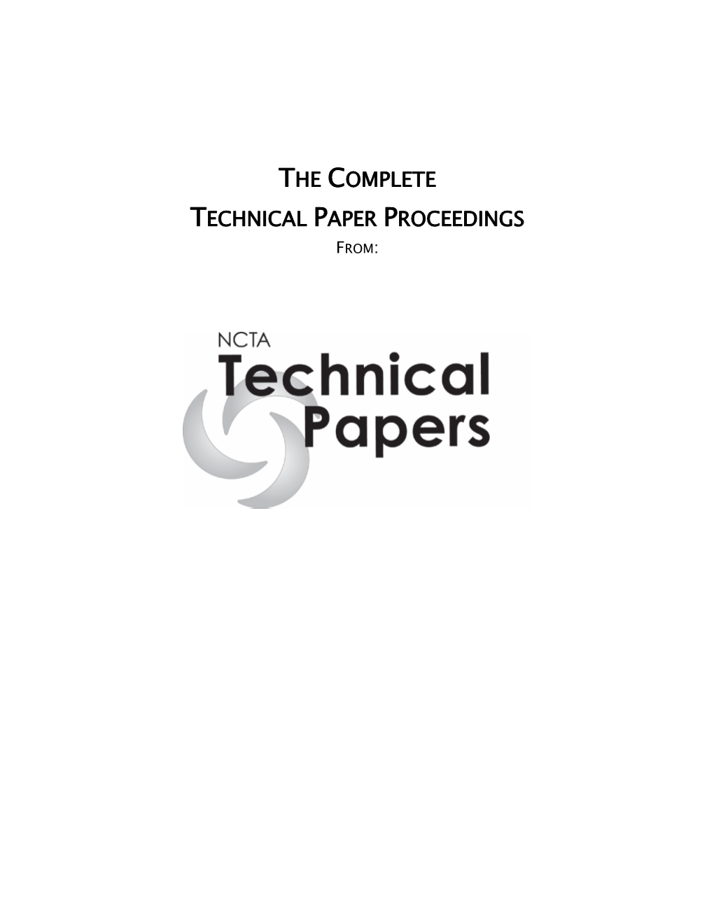 The Complete Technical Paper Proceedings From