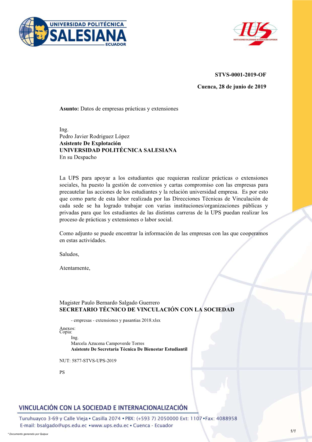 Datos De Empresas Prácticas Y Extensiones