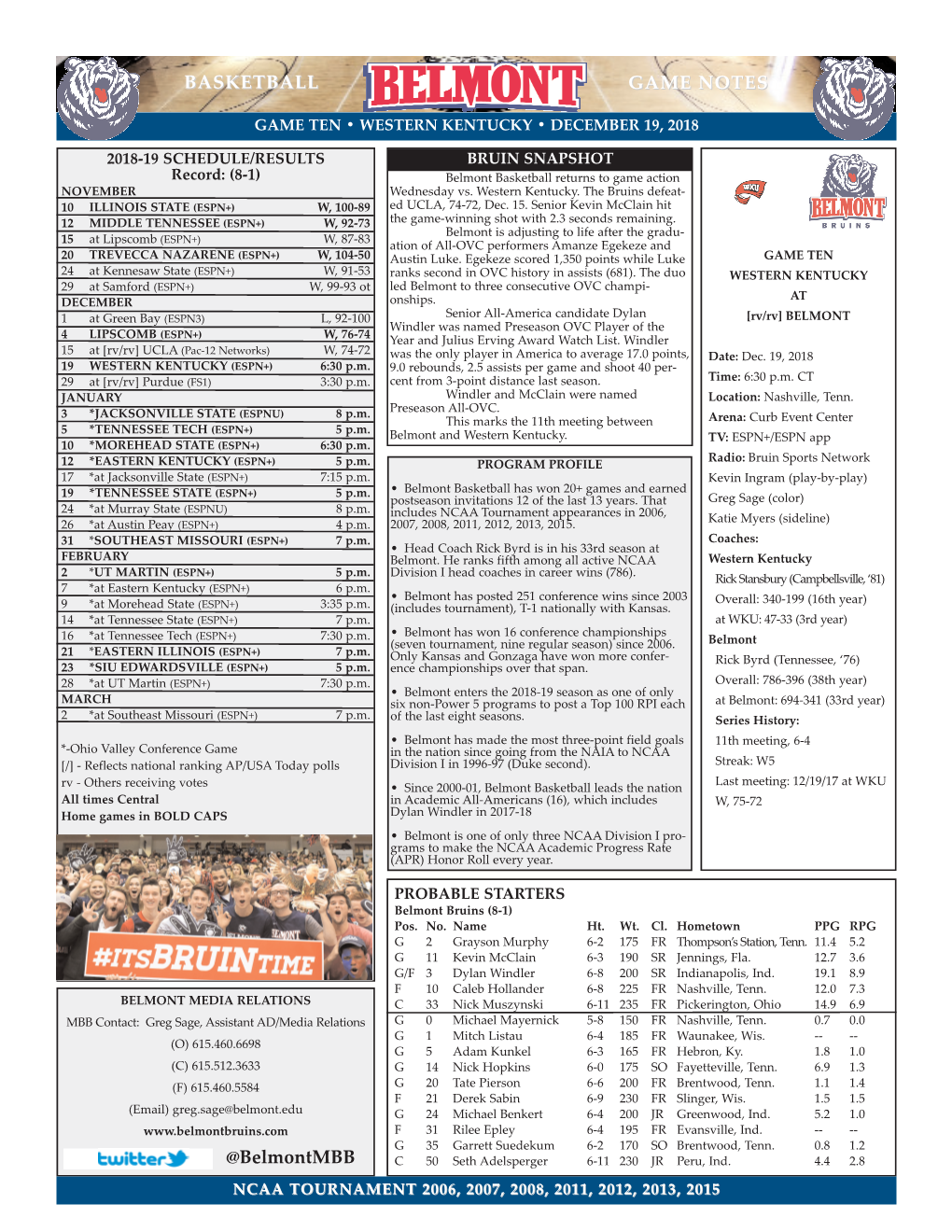 BASKETBALL GAME NOTES @Belmontmbb