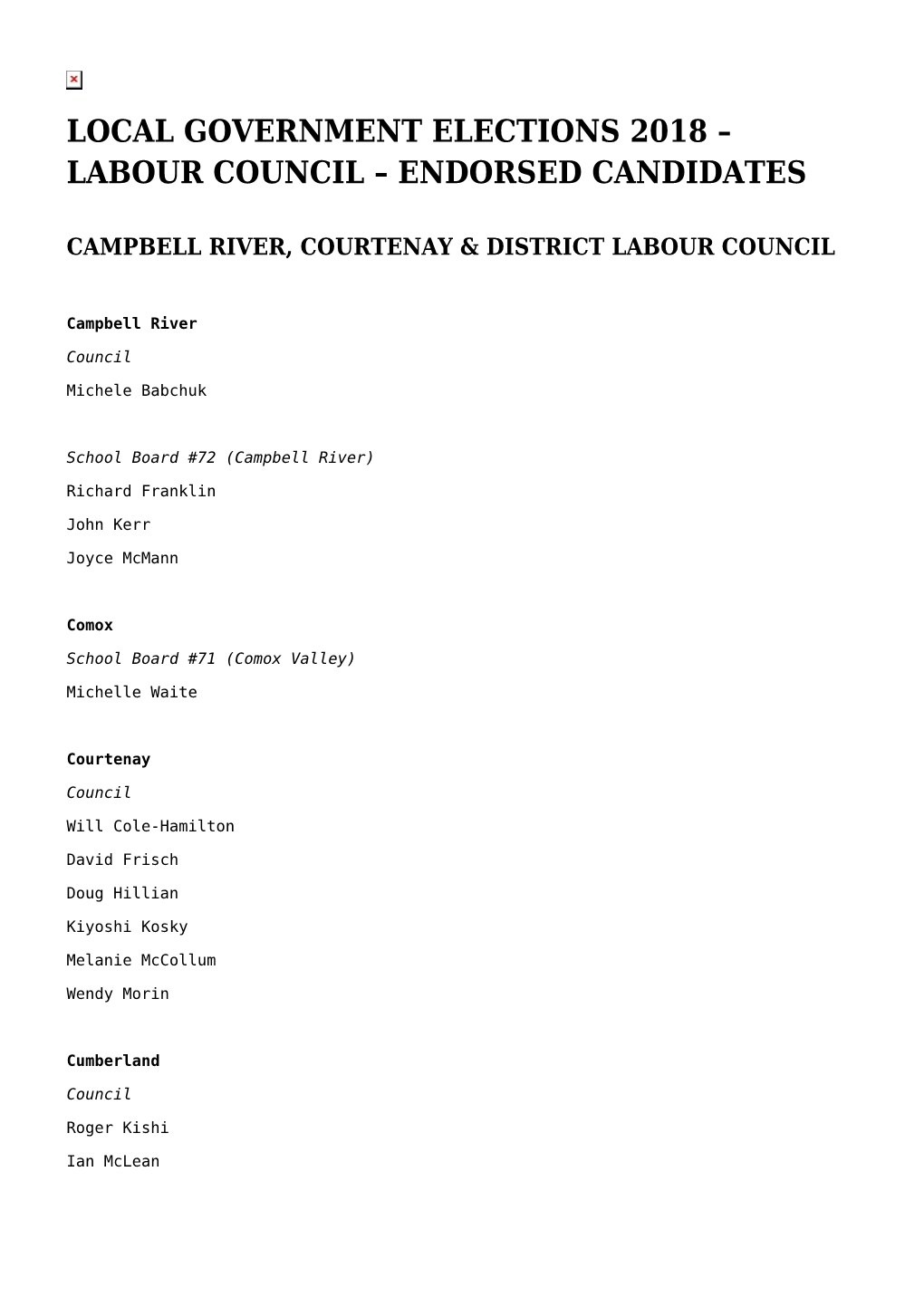 Local Government Elections 2018 – Labour Council – Endorsed Candidates