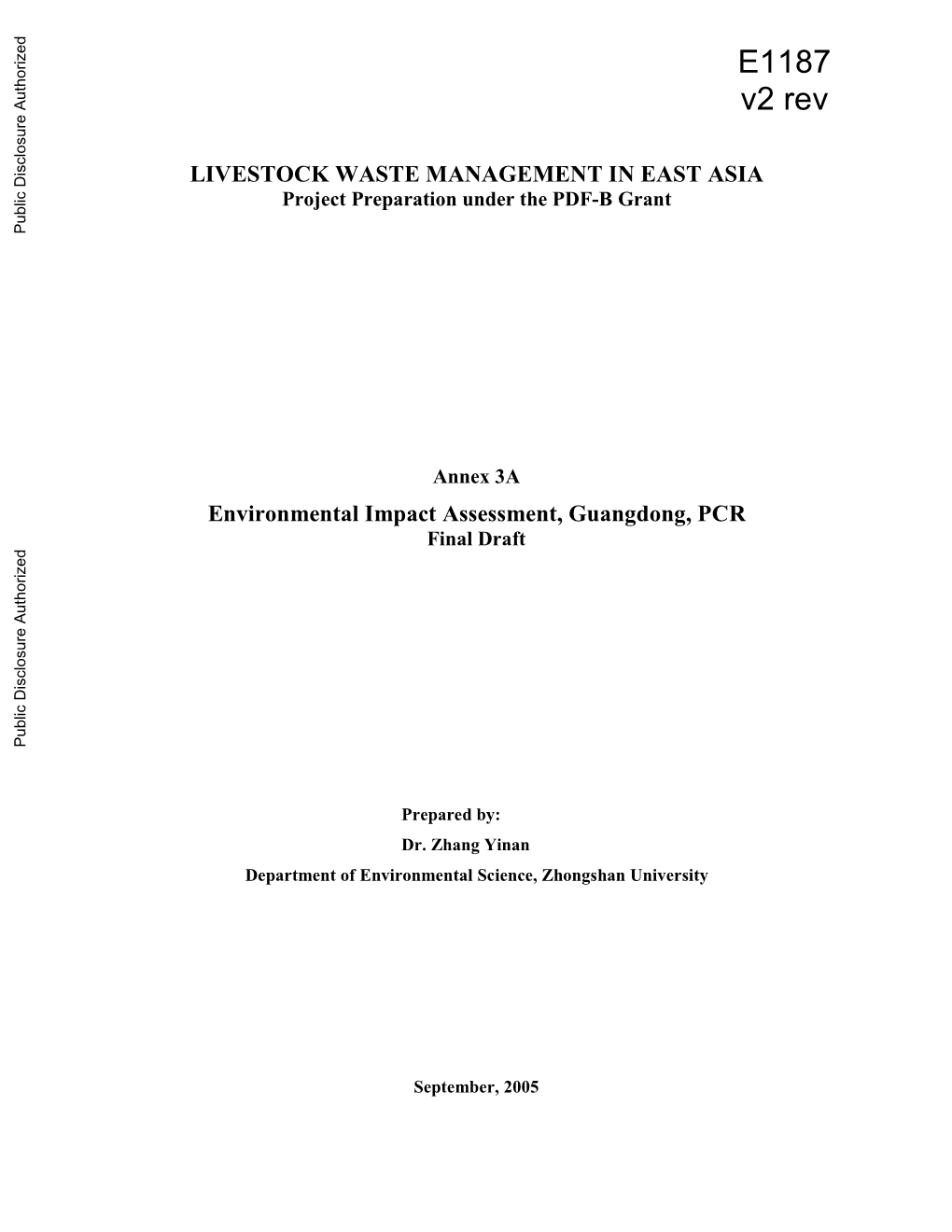 World Bank Documents: Operational Policies OP 4.01, Bank Procedures BP 4.01, and the Requirements Stipulated in Environmental Regulations in Respective Countries