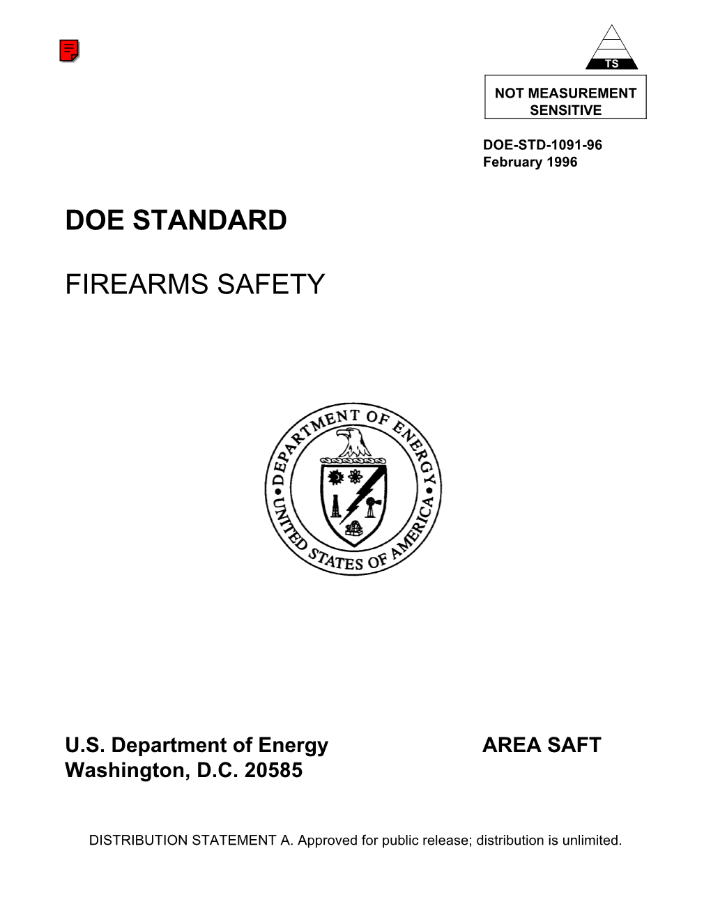 DOE-STD-1091-96; DOE Standard Firearms Safety