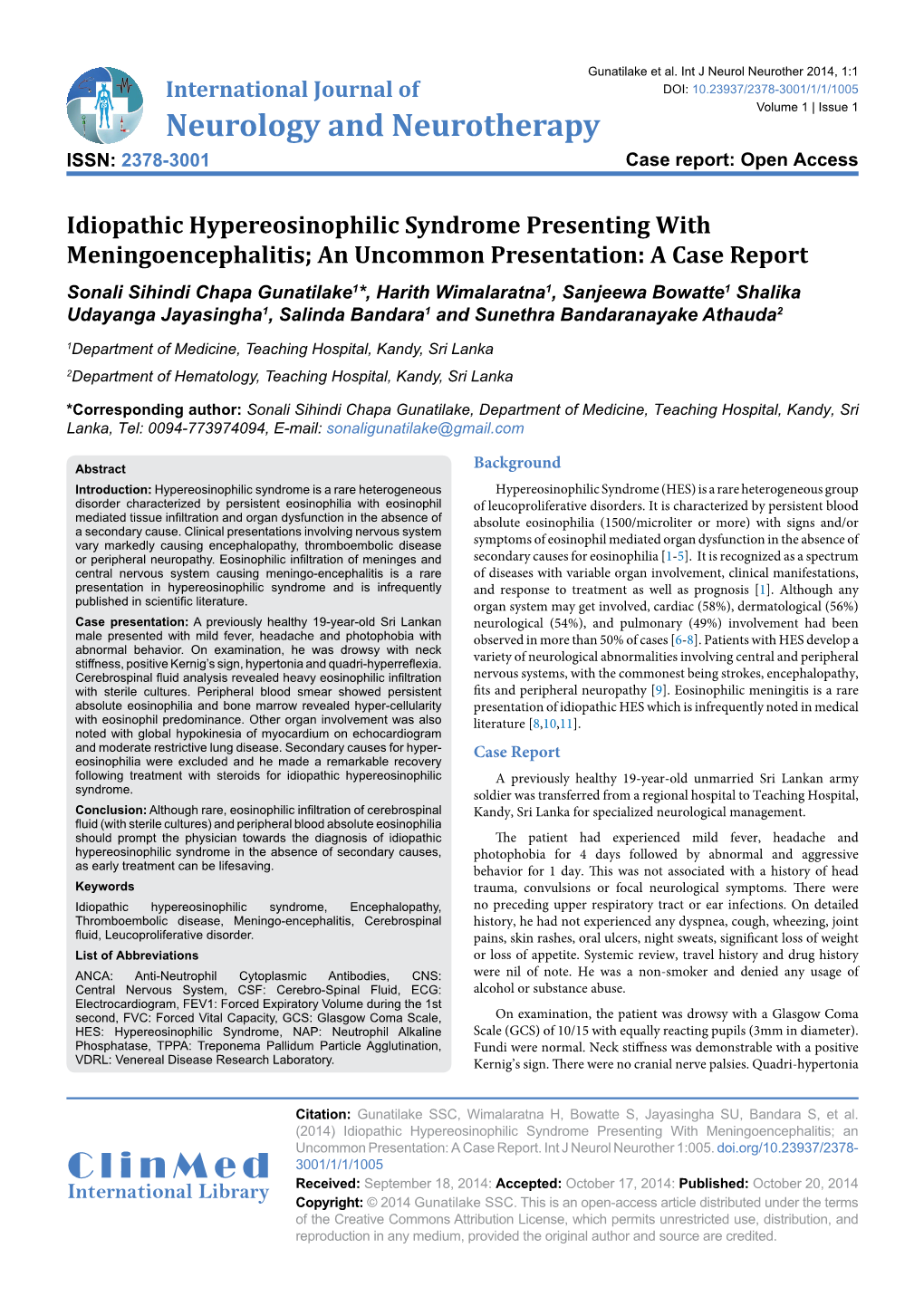 Idiopathic Hypereosinophilic Syndrome Presenting With