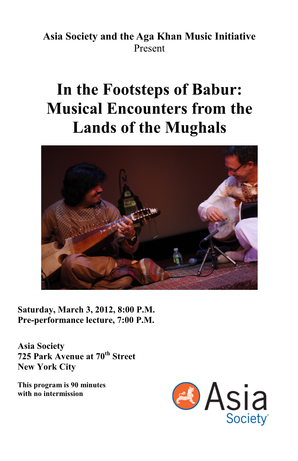 In the Footsteps of Babur: Musical Encounters from the Lands of the Mughals