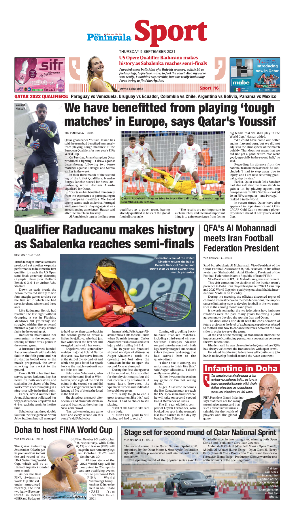 Qualifier Raducanu Makes History As Sabalenka Reaches Semi-Finals