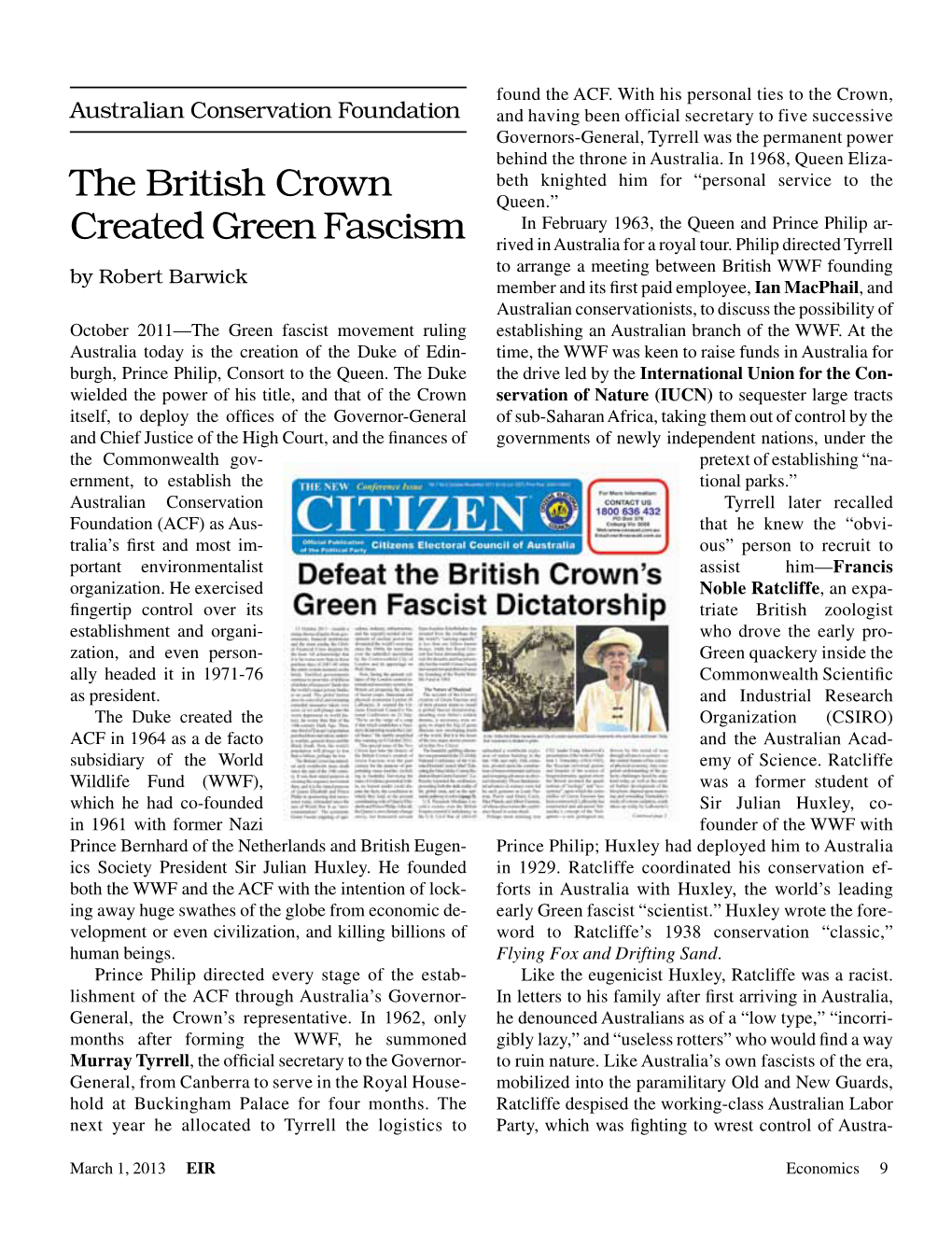 The British Crown Created Green Fascism